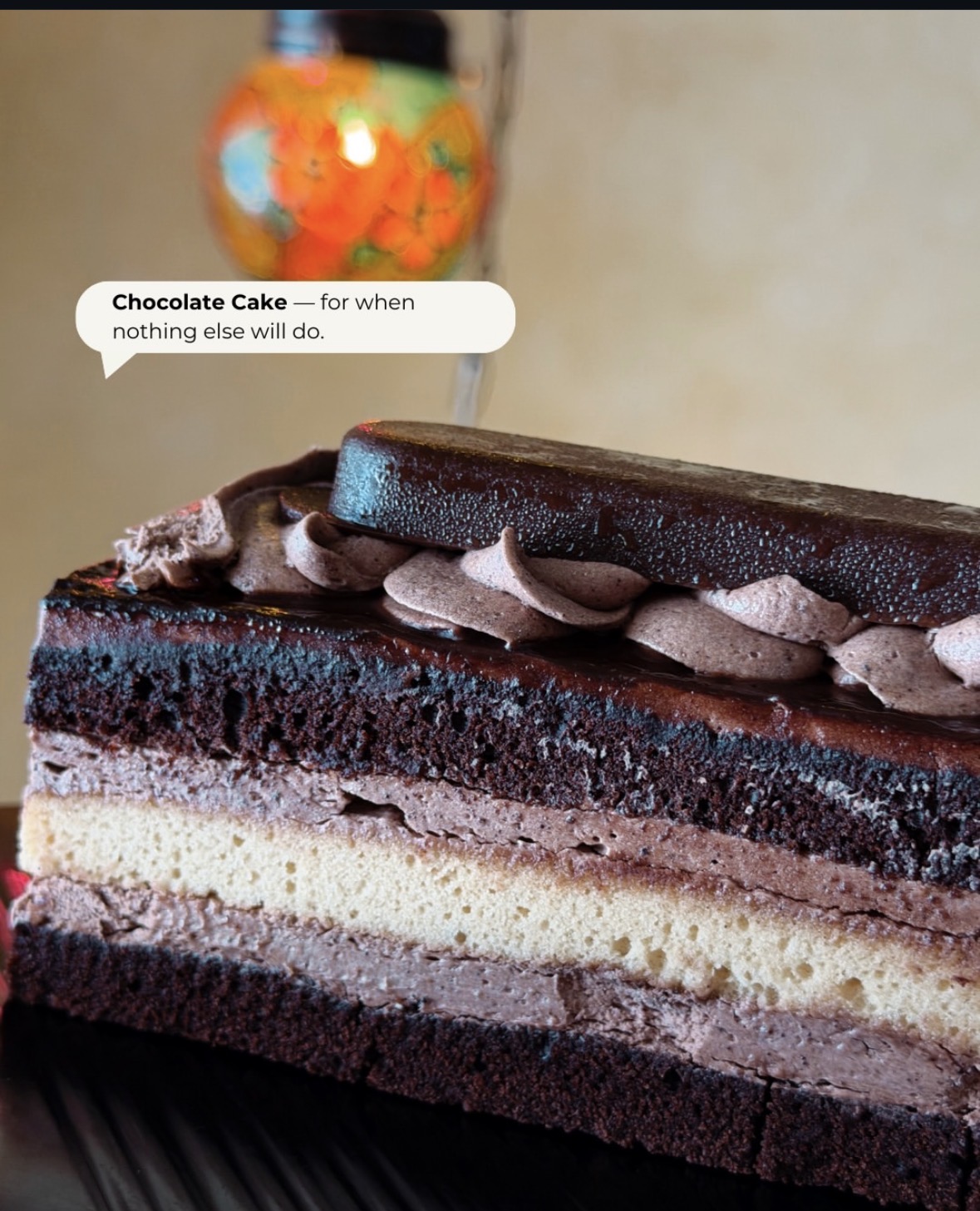 Layered chocolate cake